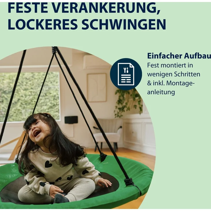 HUDORA höhenverstellbare Nestschaukel, 90-110 cm, Grün – Bild 4