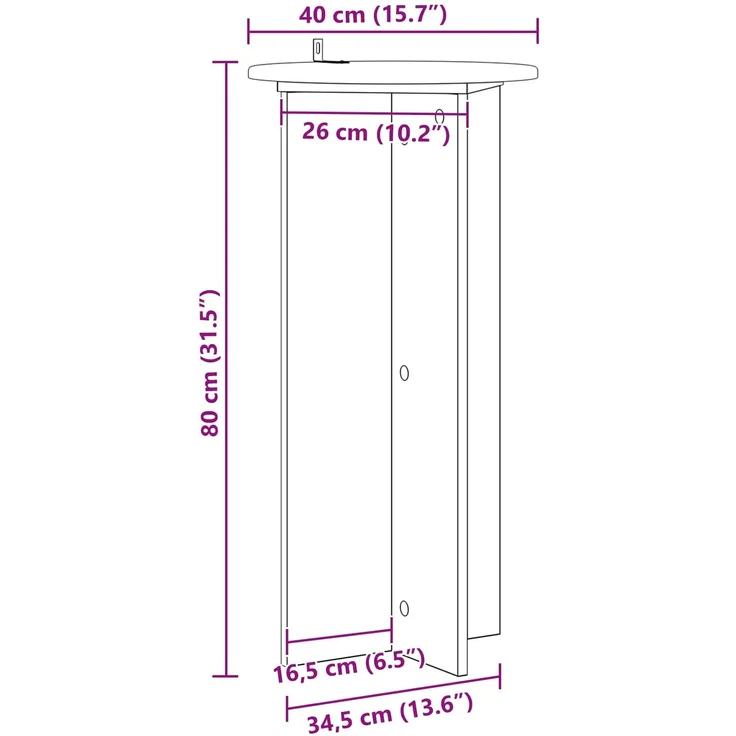 vidaXL Pflanzenständer 2 stk. Weiß Ø40 x 80 cm Holzwerkstoff 899699 – Bild 11