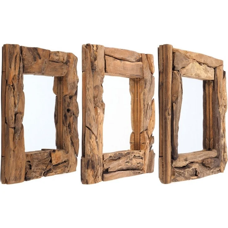 DESIGN DELIGHTS Wandspiegel HOLZSPIEGEL "Holz massiv 50", Holz massivkholz, 50x50 cm, Wandspiege – Bild 3