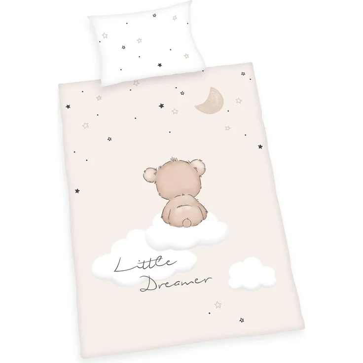 Herding Flanell Little Dreamer Flanell Bettwäsche Made in Green Bettbezug 100x135 cm Kopfkissenbezug 40x60 cm