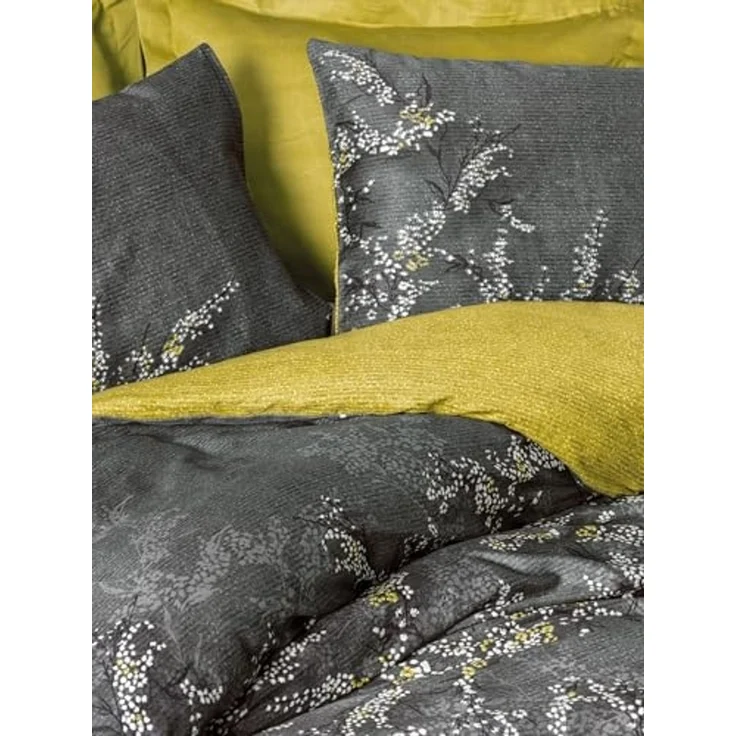 Satin-Doppelbettbezug-Set (DE), 'Libby', Grün, Anthrazit – Bild 2