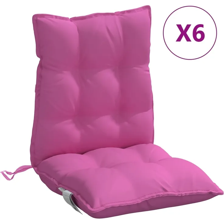 vidaXL Niedriglehner-Auflagen 6 Stk. Rosa Oxford-Gewebe 377733