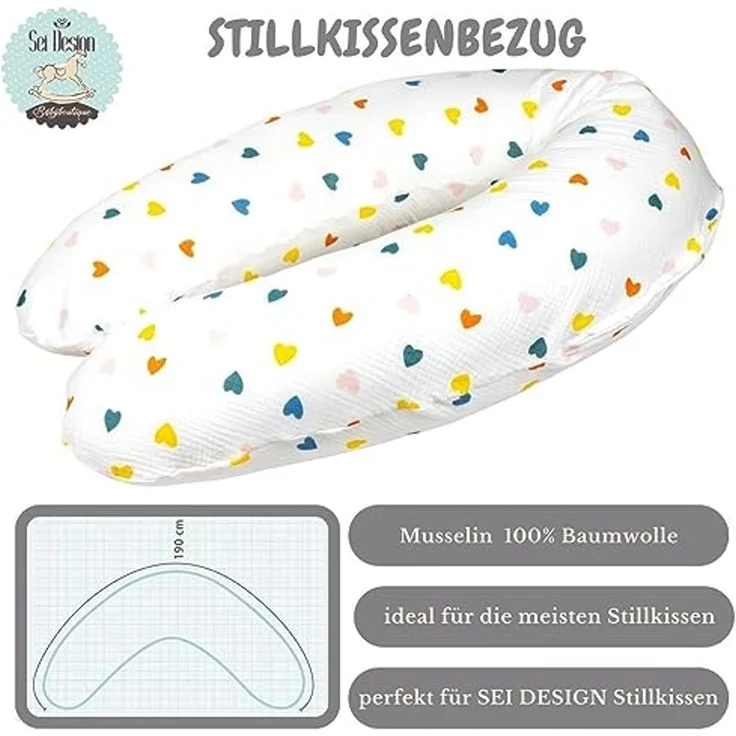 SEI Design Stillkissenbezüge Bezug Stillkissenbezug Musselin, 100% Baumwolle – Bild 4