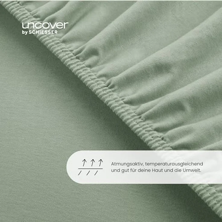 Uncover by Schiesser Spannbettlaken New Jersey - Edeljersey - 100 x 200 cm - Hellgrün – Bild 5