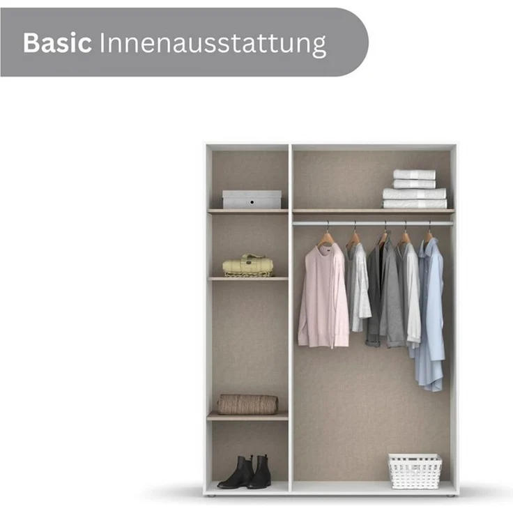 rauch Kleiderschrank VOYAGER Garderobe Wäscheschrank TOPSELLER Schlafzimmer (in 3 verschiedenen Ausstattungen BASIC/CLASSIC/PREMIUM) mit 2 modernen Griffvarianten, viel Stauraum MADE IN GERMANY – Bild 3