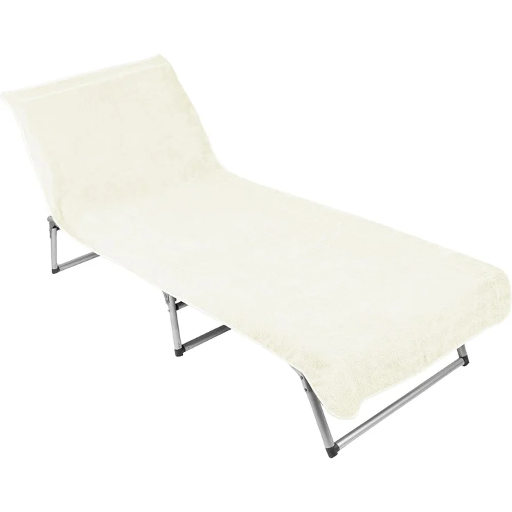 ZOLLNER Liegenbezug Frottee für Gartenliege, 100% Baumwolle, 75x215 cm, creme – Bild 1
