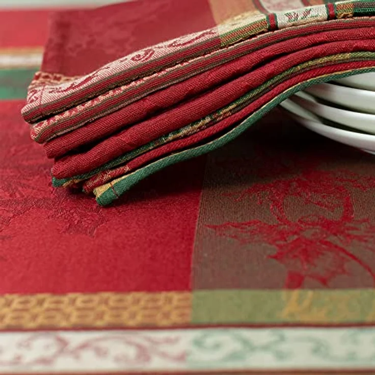Benson Mills Urlaub Legacy Garn Gefärbt Tischdecke 18" X 18" Napkins Set of 4 Mehrfarbig – Bild 6