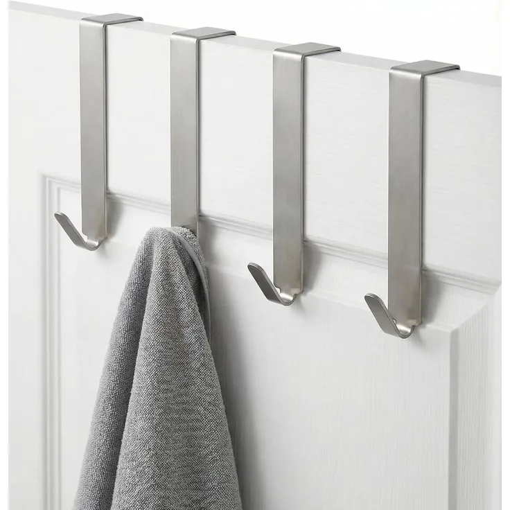 MDCASA Türhaken Türhaken bis 1,5 cm Türfalz, Innentüren mit Falz, Zimmertüren, (Set, 4 Stück), speziell für die Tür Außenseite