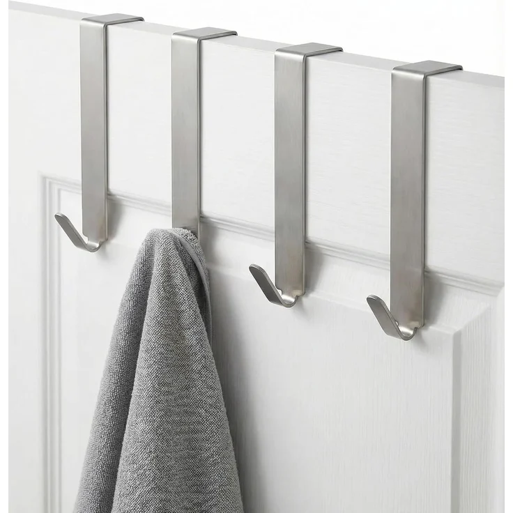 MDCASA Türhaken Türhaken bis 1,5 cm Türfalz, Innentüren mit Falz, Zimmertüren, (Set, 4 Stück), speziell für die Tür Außenseite – Bild 1