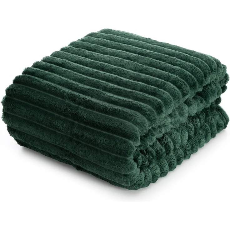 Wohndecke SOFT Design91 Streifen Steppung Gestreifte Decke Gesteppte Sofadecke 70x160 cm grün – Bild 1