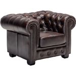 Chesterfield Sessel antik braun Echtleder 100x72x90 cm massivum Serie Chesterfield Ledersessel Clubsessel Wohnzimmer Herrensessel