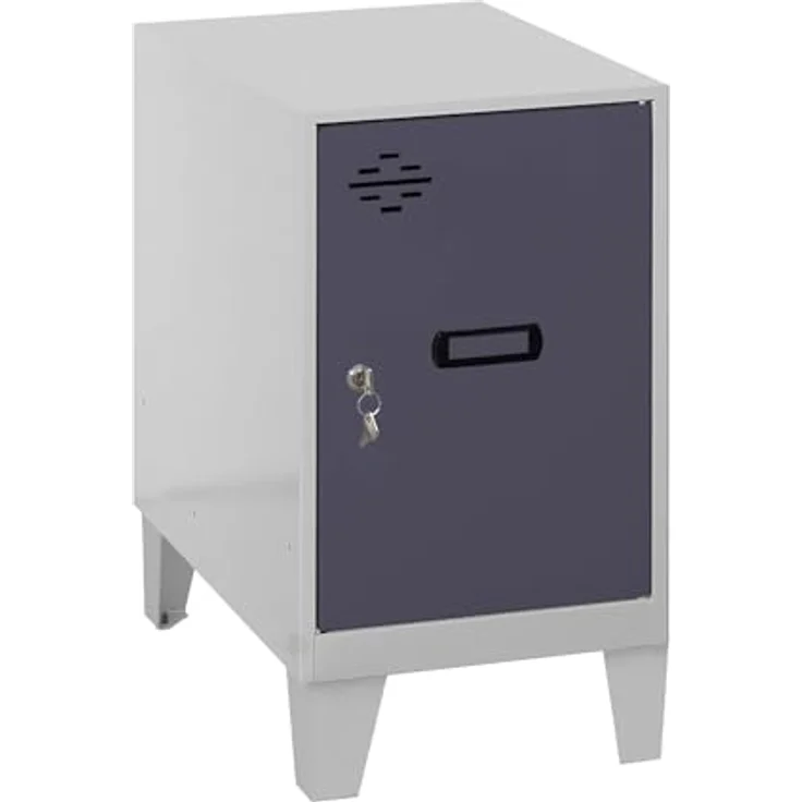 Simon Rack Simonlocker Kommode, klein, 575 x 400 x 500 mm, Amario aus Metall, inkl. Schlüssel, Grau/Anthrazit – Bild 2