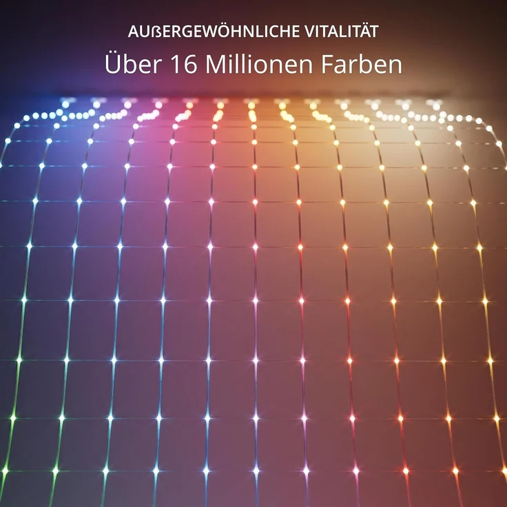 Twinkly Netzlichter, Flexibles LED-Gitter mit 260 RGB-LEDs, Lichtstreifen für Drinnen und Draußen, Kompatibel mit Alexa, Google Home, IP44, App-Steuerung, Transparentes Kabel, 1,2x1,9 m – Bild 3