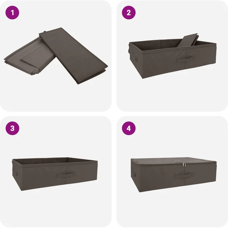 vidaXL Aufbewahrungsbox 24 stk. Vliesstoff 70 x 40 x 18 cm 50,4 L Grau 42024637 – Bild 10