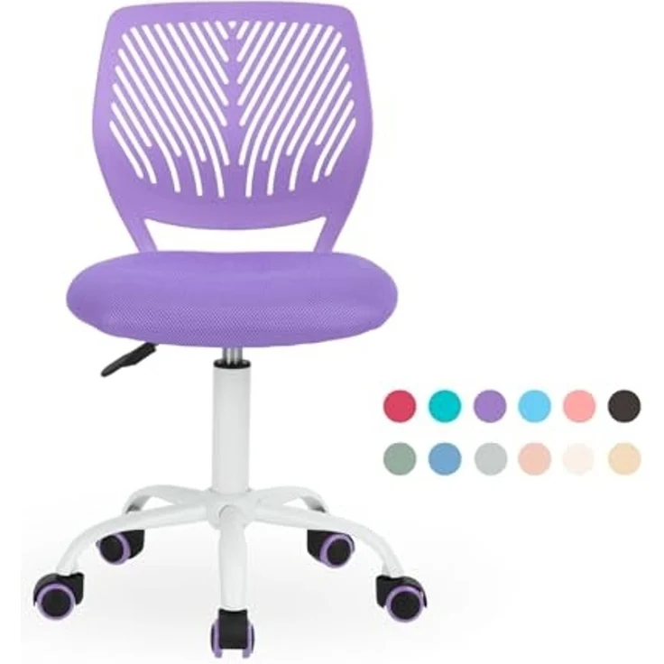 FurnitureR Kinder Sessel Drehstuhl Höhenverstellbar Drehbar 360 Grad Stuhl mit Rückenlehne Stoff SGS Gasfeder Bunte PU Rollen – Bild 3