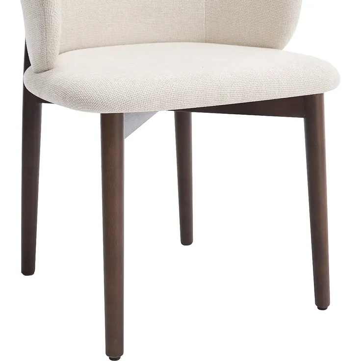 Vente-unique - LUMELY Stuhl Stoff Beige - B 60 cm x H 82 cm x L 53 cm – Bild 6