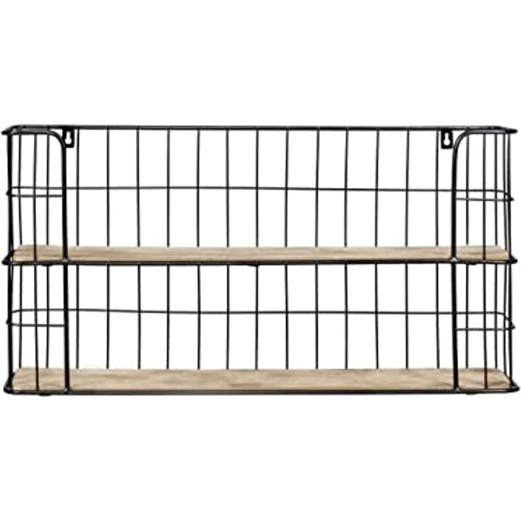 LIFA LIVING Schweberegal Malaga Holz Metall, Modernes Wandregal mit 2 Etagen Boden, Hängeregal, 66,5 x 14,3 x 33,6 cm – Bild 4