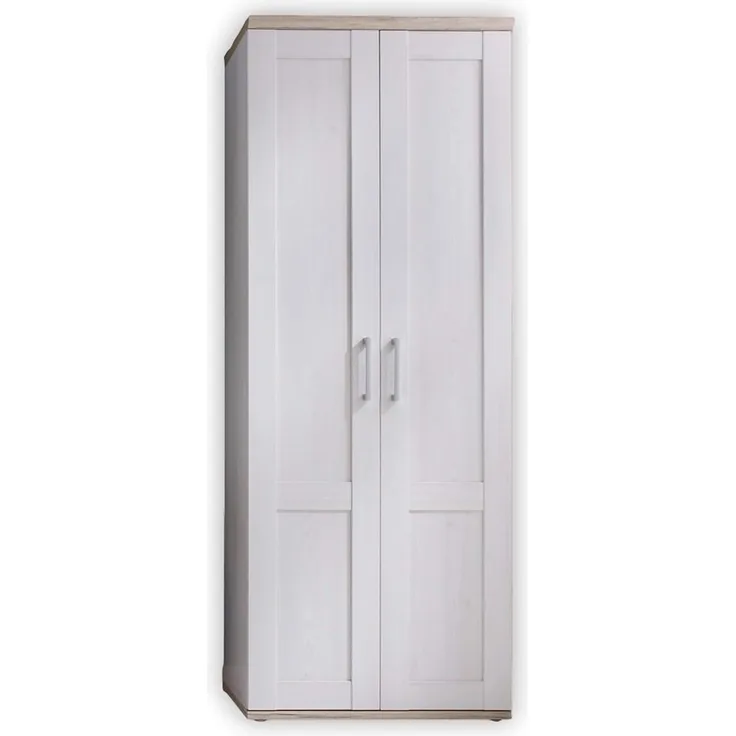 Garderobenschrank Romy / Romance, Holzwerkstoff, Weiß, Holzfarben, 76 x 201 x 39 cm