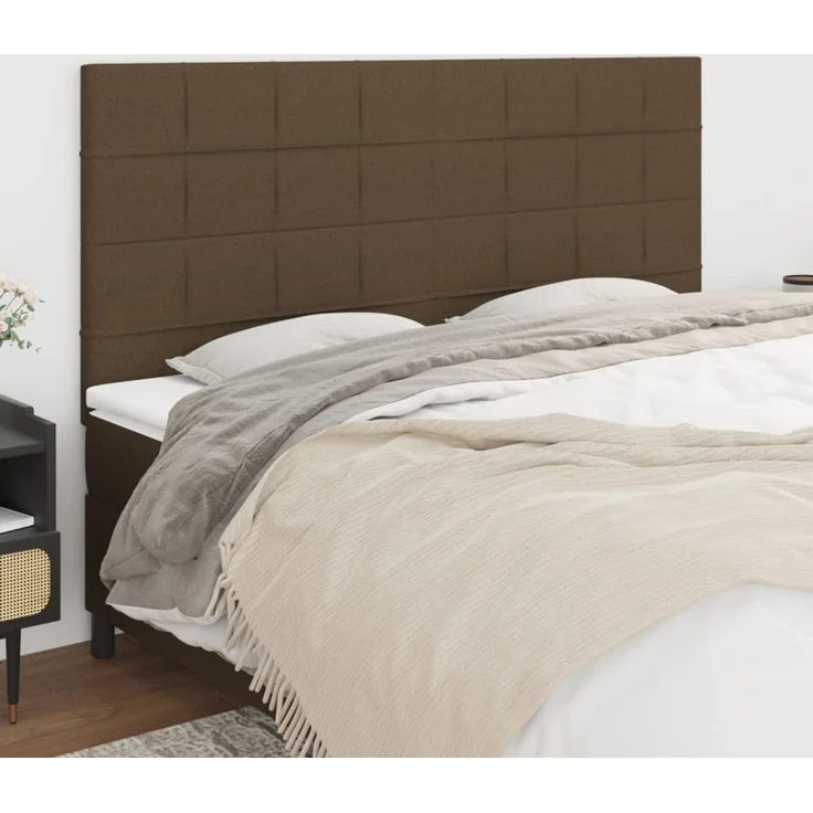 vidaXL Kopfteile 4 Stk. Dunkelbraun 90x5x78/88 cm Stoff 3116349 – Bild 1