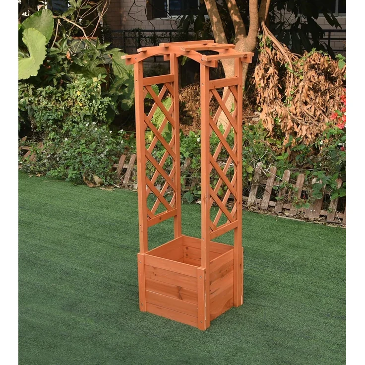 Rankhilfe Pflanzkasten Rosenbogen Pergola Spalier Garten Holz Rankgitter Bogen – Bild 4