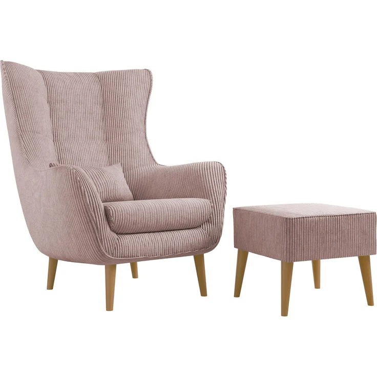 Sessel Lucio Cord (Farbe: Poso 52, mit Fußbank) – Bild 1