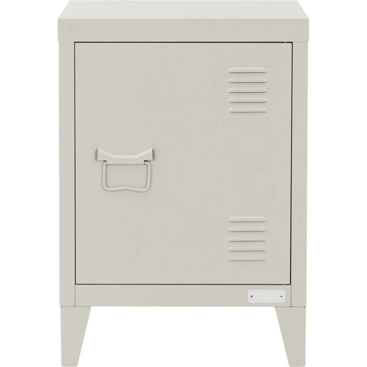 ML-DESIGN Nachttisch Nachtschrank Nachtkommode für Schlafzimmer Nachtkästchen Nachtkonsole, Hellgrau 40 x 30 x 58 cm aus Stahl Türgriff links Industriedesign Metall – Bild 1