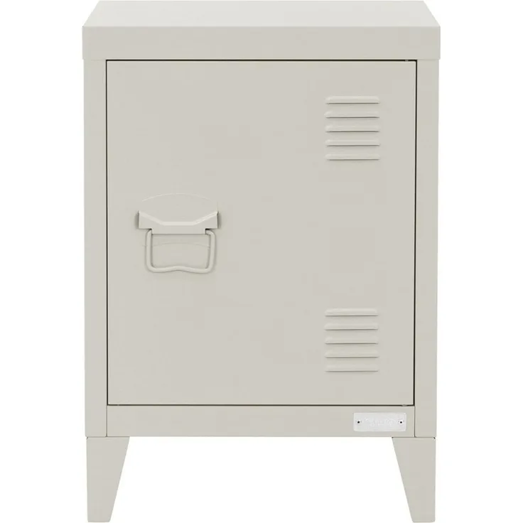 ML-DESIGN Nachttisch Nachtschrank Nachtkommode für Schlafzimmer Nachtkästchen Nachtkonsole, Hellgrau 40 x 30 x 58 cm aus Stahl Türgriff links Industriedesign Metall