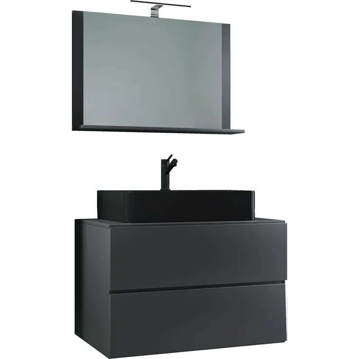 VCM Badmöbel Waschtisch Lendas 919549 Anthrazit H. 124 x B. 80 x T. 52 cm – Bild 2