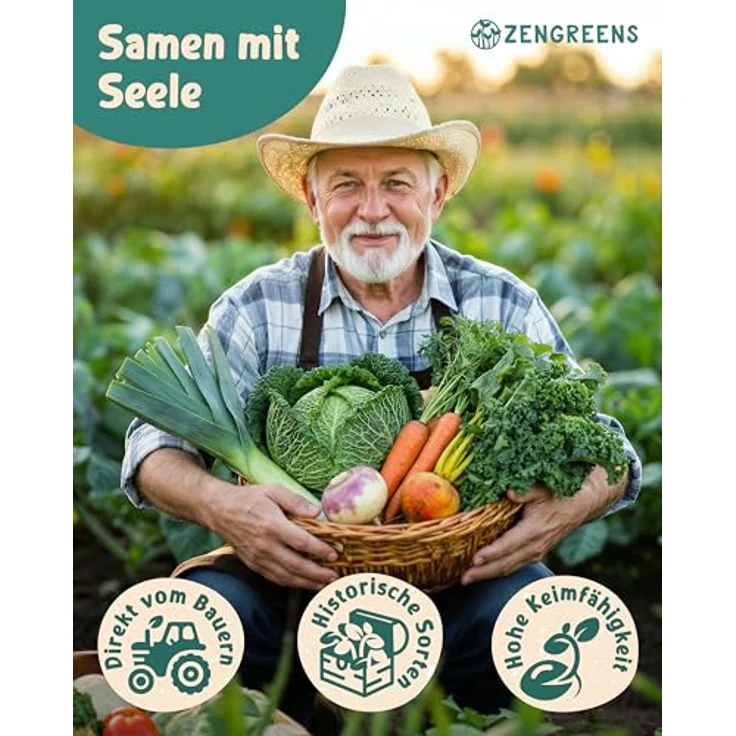 ZenGreens® - Bio Wintergemüsesamen im 10er Set - 10 Winter Gemüse Samen für den einfachen Anbau im Garten, Balkon oder Hochbeet - Pflanzensamen - Saatgut – Bild 3