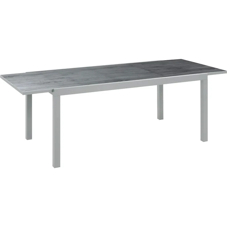 greemotion Ausziehtisch Monza, Glastischplatte, Keramiklook, 160/240 x 75 x 90 cm, Silber / Grau – Bild 1