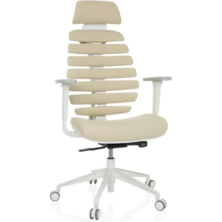 MID.YOU Drehstuhl Beige, Textil, ergonomische Rückenlehne, mit Armlehnen, 67x116 - 133x65 cm – Bild 1
