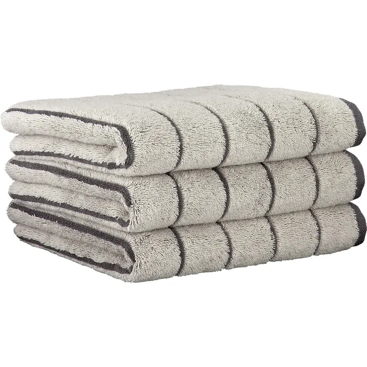 CAWÖ Gästetuch, 3er Pack - C Balance, 30x50 cm, Walkfrottier, Baumwolle, Streifen Platin