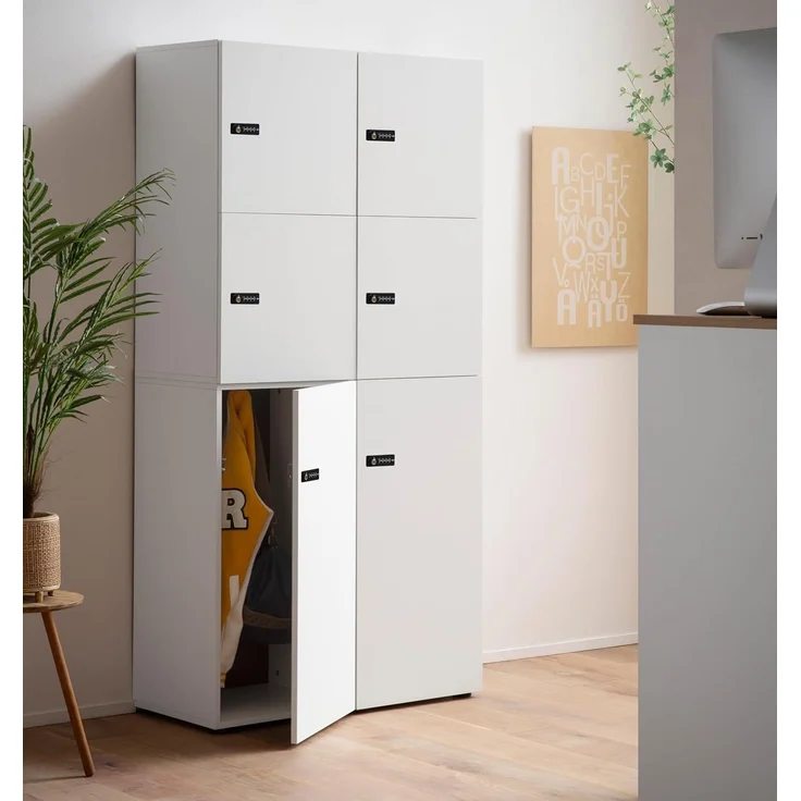 Schildmeyer Locked Spind Schrank Set Dial 702027 mit Zahlenschloss, Holzwerkstoff, mattweiß – Bild 1