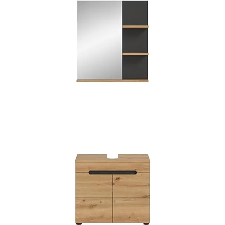 Xonox Canu Badkombination (B/H/T: 63x193x34 cm) in Basalt grau Nachbildung und Artisan Nachbildung – Bild 5