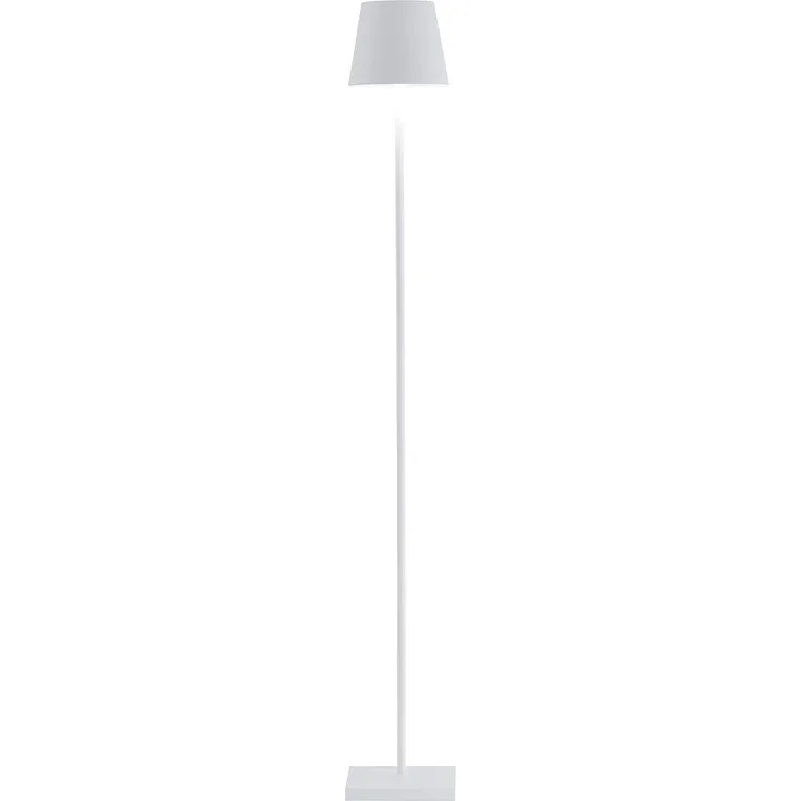 Zafferano, Poldina Lampe L, Kabellose, Wiederaufladbare Stehlampe mit Touch Control, Geeignet für Wohnzimmer und Außenbereich, Dimmer, 2200-3000 K, Höhenverstellbar 52-122 cm, Farbe Weiß