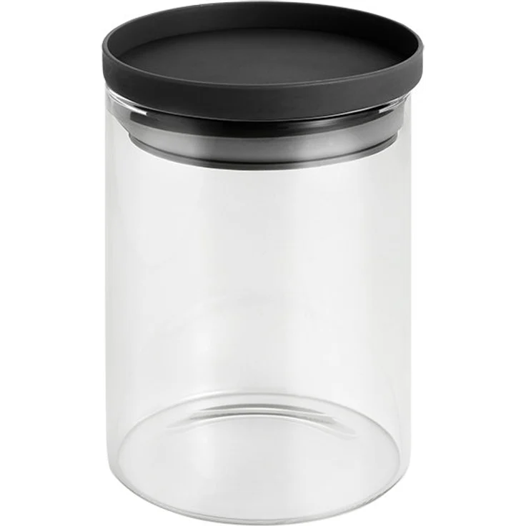 METALTEX 187212000 Aroma Line Vorratsglas rund 700 ml aus Borosilikatglas, Deckel mit Silikondichtung, stapelbar – Bild 1