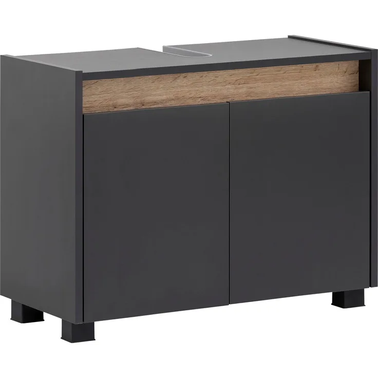 Schildmeyer Waschbeckenunterschrank 148465 Cosmo, 80 x 54,5 x 33 cm (BxHxT), anthrazit