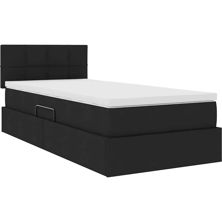 vidaXL LED-Speicherbett mit Matratze Schwarz 90 x 200 cm Stoff 3371120 – Bild 6