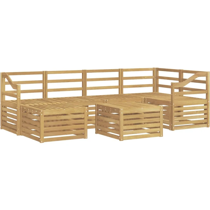 vidaXL Outdoor-Sofagarnitur 7 stk. 5-Sitzer Weiß Polyester 3392169 – Bild 2