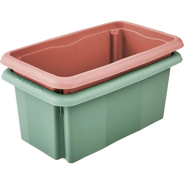 keeeper Aufbewahrungsbox Emil, 4er Set, 7 L, 35 x 20,5 x 15 cm (Set, 4 St), ineinander und aufeinander stapelbar – Bild 2