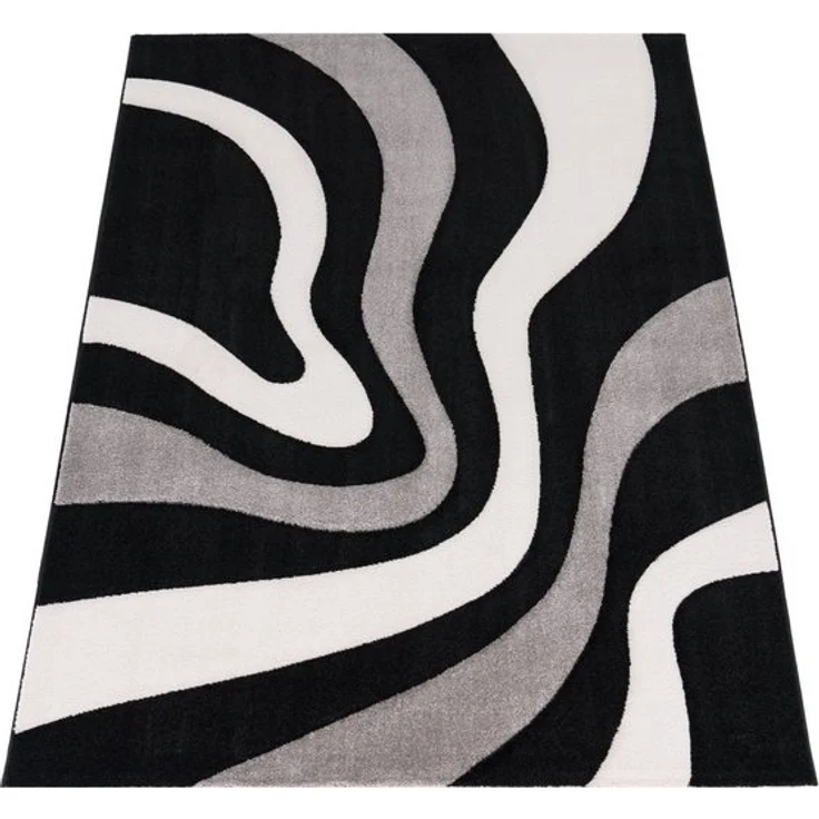 Paco Home Teppich Diamond 760, rechteckig, Höhe: 18 mm, Kurzflor, 3D-Design, modernes Wellen Muster, Kundenliebling – Bild 4