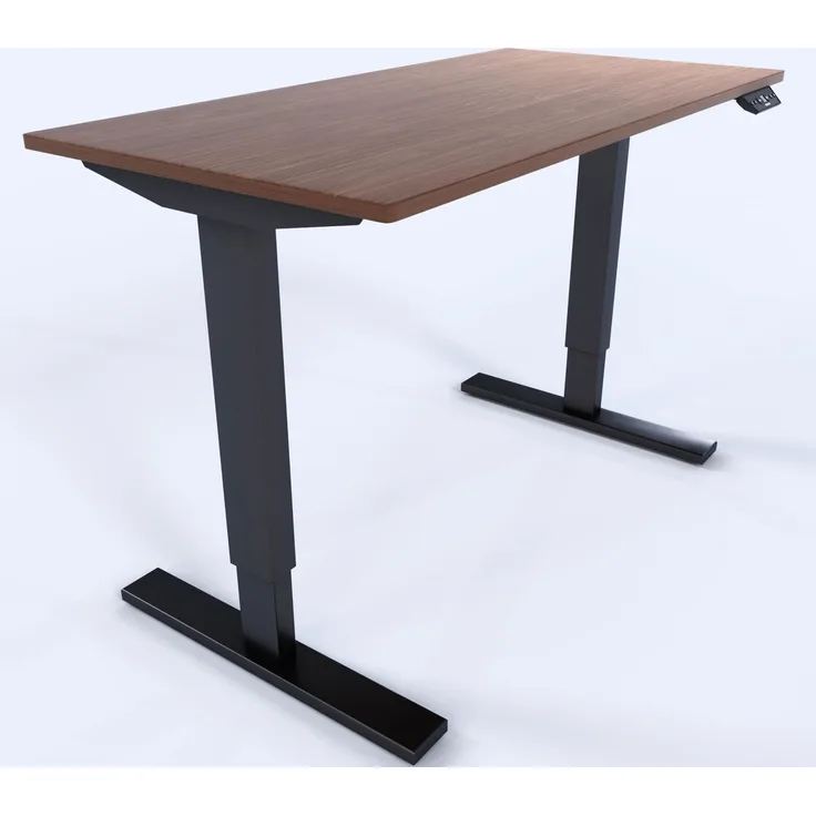 Bisley Home Tisch, Metall, Gestell 333 schwarz Platte 008 Lincoln walnuss, Medium
