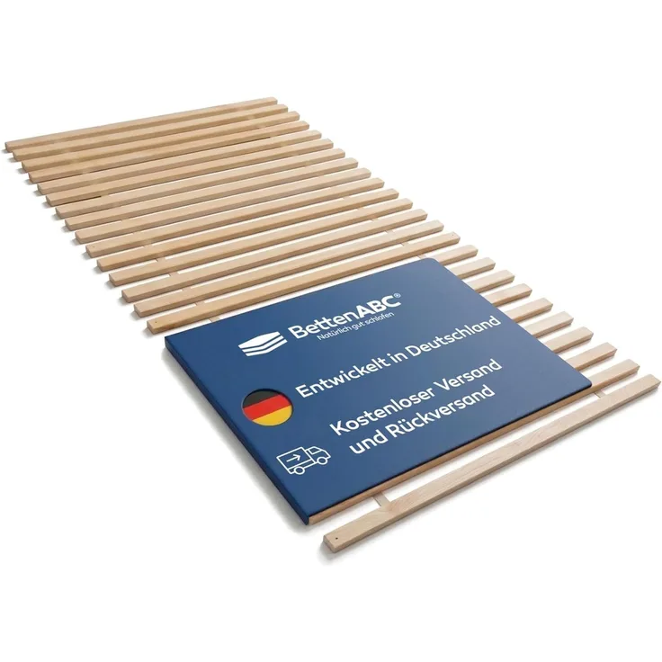 Madera XXL –Rollrost mit 23 extra stabilen Leisten aus massivem Buchenholz, belastbar bis ca. 280 kg, Größe: 160x200