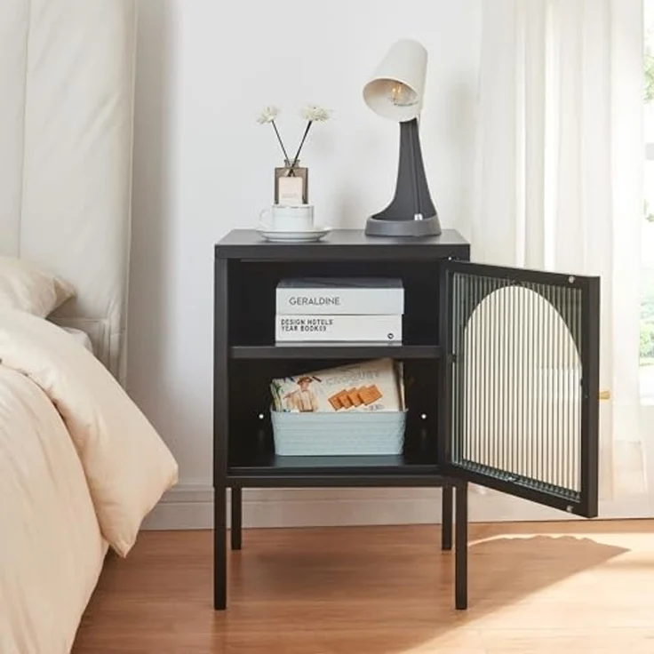 Nachtschrank Karlskrona 60x42,5x40 cm Schwarz, matt [en. casa] – Bild 4