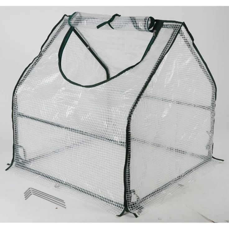 BURI Mini Frühbeet Pflanzenhaus mit Metallgestell, Abdeckung robust, wetterfest, PE-Gewebe, 60x60x60cm – Bild 4