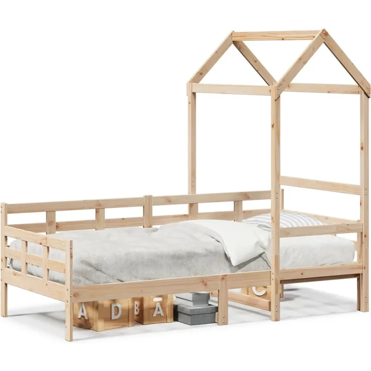 vidaXL Tagesbett mit Dach 80x200 cm Massivholz Kiefer 3282326