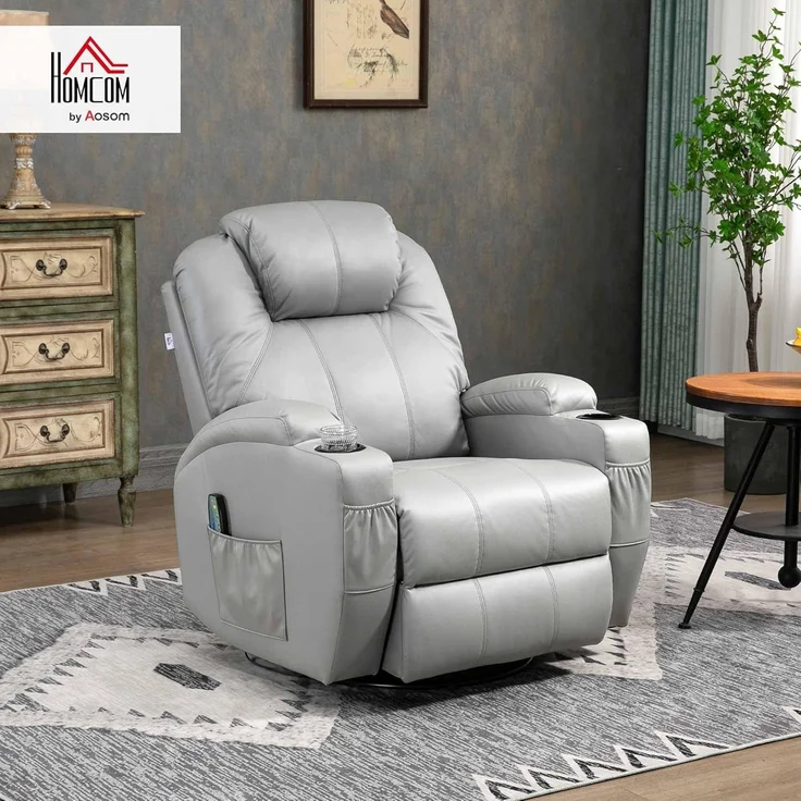 HOMCOM Massagesessel TV-Sessel Ruhesessel mit 8 Massagemodi (Relaxsessel, 1-St, Liegesessel), mit Fernbedienung – Bild 2