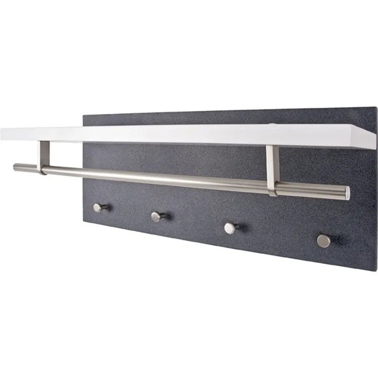 Wandgarderobe Tablo Weiß Hochglanz und Granitoptik