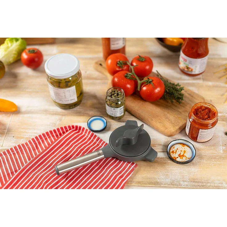 KUHN RIKON Deluxe Gripper Deckelöffner, Grau, öffnet Deckel mühelos, Öffner für glatte und geriefelte Verschlüsse – Bild 2