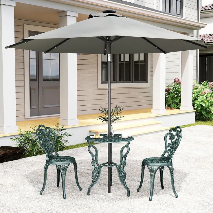 Bistroset Gartenset für 2 Personen Balkonmöbel Set Gussaluminium Antik Grün--Antik Grün--69x60x60cm--YOUDENOVA – Bild 4